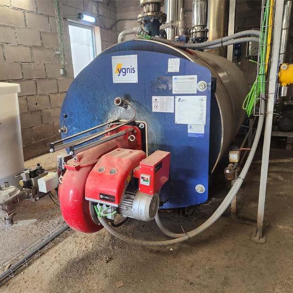 Inspección anual reglamentaria de caldera de agua sobrecalentada en plata de embotellado de agua